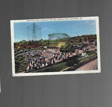 VINTAGE POSTCARD clr BIRDSEYE VIEW CARLINS PARK BALTIMORE MD 1937 ROLLER COASTER picture
