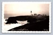 Yaquina Head Lighthouse RPPC Vintage Newport Oregon Christian Photo Postcard '39 picture