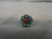 Zuni inlaid Flower sterling silver  Ring Sherry Shebola   Size 3 1/2     41822 picture