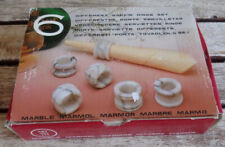 Vintage Genuine Marble Napkin Holder Set, White and Grey in Box Art No 14 ~ G115 picture