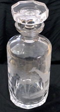 Rowland Ward Queen Lace Crystal Decanter Kenyan African Wildlife Series Etch #59 picture