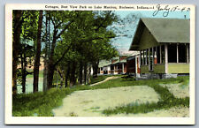 Postcard Indiana IN c.1940's Cottages on Wolf's Point Lake Manitou Rochester Y11 picture
