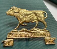 BRITISH REPUBLIC KENYA REGIMENT TF BRASS ANIMAL BADGE 2” REVERSE WELDED LUGS picture