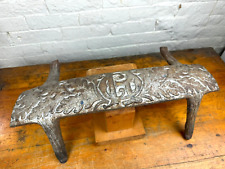 C.1905 Round Oak Parlor Stove FOOTREST #16 ~ Nickel Plate Cast Iron 19.5