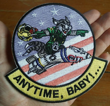 ANYTIME BABY... Grumman F-14 TOMCAT US Navy Fighter Squadron VF MILITARY Patch picture