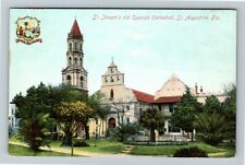St Augustine FL, St Joseph's Old Spanish Cathedral, Florida Vintage Postcard picture