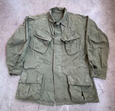 Vintage 60s OG-107 Slant Pocket Jungle Shirt US Military Vietnam Green Large picture