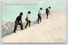 c1908~Men Climbing Mount Abbot~Glacier National Park~Rockies~Antique Postcard picture