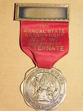 VINTAGE 1935 VFW HIGH ROCK SPRING SARATOGA SPRINGS NY  MEDAL & RIBBON PIN picture