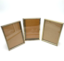 MCM Vintage Gold Tone Picture Frame Lot With Easel Backs Set of 3 picture