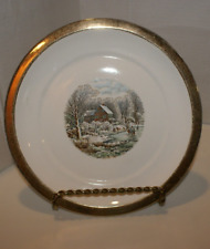 Vintage Currier and Ives Wint-O-Gold Dinner PLATE 10
