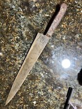 Vintage Unknown Mystery ? Hi-CARBON Steel Butcher Chef's Knife 1950's 11” Blade picture