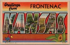 Vintage 1939 FRONTENAC, KANSAS Large Letter Postcard Curteich Linen / Unused picture