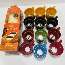 Vtg Retro SOLO Cozy Cup 12 Holders 60+ Plastic Inserts Refill Cups Lot  Autumn picture