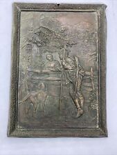 Antique Bronze Relief or Plaque Art Nouveau Late 19th Century 9.5”x7” picture