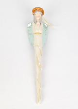 Vintage Signed Ceramic Lusterware Angel Icicle Hanging Christmas Tree Ornament picture