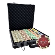 1000PCS 14G MONTE CARLO MILLIONS POKER CHIPS SET WITH DELUXE CASE picture