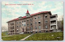 Council Bluffs Iowa~Jennis Edmundson Hospital~Nurses on Balcony~1911 Postcard picture