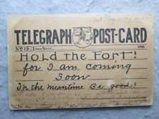 Antique Hold The Fort Telegraph Post-Card Postcard 1907 picture