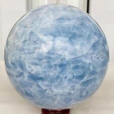 2440g Natural Blue Celestite Crystal Sphere Ball Healing Madagascar picture
