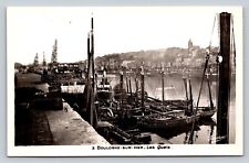 VINTAGE RPPC Postcard: Boulogne-Sur-Mer France Fauchois Photo - Boats Parked picture