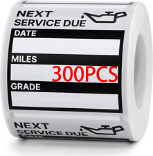 Oil Change Stickers 300 Pcs 2”X 2” Service Black Stickers, Next Service Due Remi picture