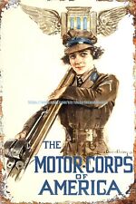 1918 World War I Motor Corps of America metal tin sign decor design picture