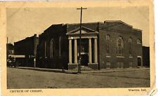 Church of Christ Warren IN B & W Postcard c1931 picture