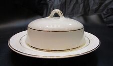Old 1910s Homer Laughlin Empress White Pottery Round Domed Antique Butter Dish picture