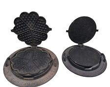 Antique Alfred Anderson Griswold Cast Iron Krumkake Waffle Maker Lot Of 2 picture