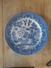Vintage Blue Willow Pattern Marked Japan 9 Inch Dinner Plate or Wall Hanger Old picture