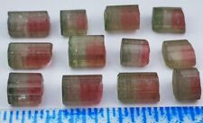 34 Ct Natural Bi Color Tourmaline 12 PCs crystal Lot From Afghanistan picture