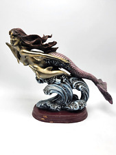 Mermaid Siren Swimming with Dolphins Sculpture picture