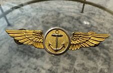 Vintage US Navy Naval Aviation Observer Wings Badge Pin 10k Gold Filled NS Meyer picture