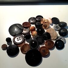 Vintage Lot /30 Celluloid Cassein Metal Buttons Cutouts Extruded Buckle Z3 picture