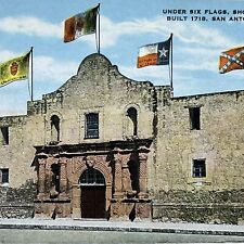Vintage San Antonio, TX Postcard The Alamo Under Six Flags Texas Unposted picture