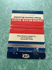 Vintage Matchbook Ephemera Collectible A26 Gainesville Texas Gary nees lumber picture
