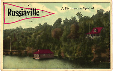 A Picturesque Spot of Russiaville Indiana Divided Postcard 1910 picture