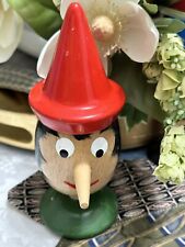Nutcracker Screw Pinocchio Wooden Head Italian Hand Painted Christmas Vintage picture