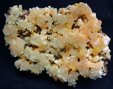 STUNNING STILBITE AND CALCITE CRYSTALS ON PINK HEULANDITE CRYSTALS FORMAT BASE picture