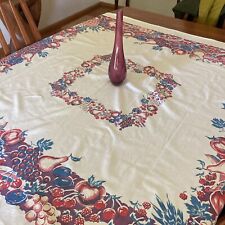 vintage 50s tablecloth , summer fruit theme, 50 x 52 picture