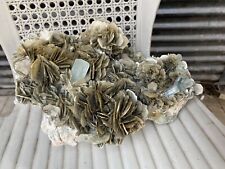 Aquamarine crystal on moscovite specimen from skardu pakistan ( 3200 grams ) picture