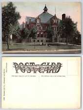 Anderson Indiana HIGH SCHOOL BUILDINGS Hand Tinted Postcard k30 picture