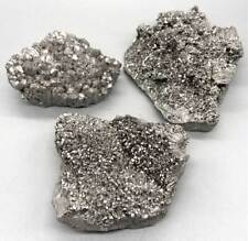 ~4.5 lbs Bulk Lot Silver-Finish Crystal Druse Clusters (Exact Count, Sizes Vary) picture