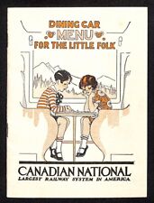 Canadian National Railway 1928 Dining Car Menu for the Little Folk 12pp + Cover picture