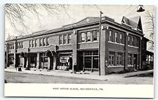 c1910 SELLERSVILLE PA POST OFFICE BLOCK BUILDING STREET VIEW POSTCARD P3962 picture