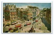 Piccadilly Circus and Eros London England UK 1950's Art Postcard  picture