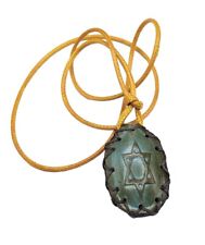 Jewish Mogen David Star Rabbi Nachman Blessing Oman Hebrew Leather Cord Necklace picture
