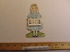 Vintage 1925 Little Girl Paper Calendar May This Year Be Full Of Happiness picture