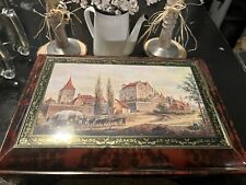 VINTAGE 1997 LARGE HORSES LOGS CASTLE FEDERAL REPUBLIC OF GERMANY COOKIE TIN BOX picture